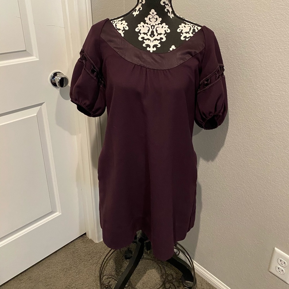 Anthro Mauve plum dress w pockets